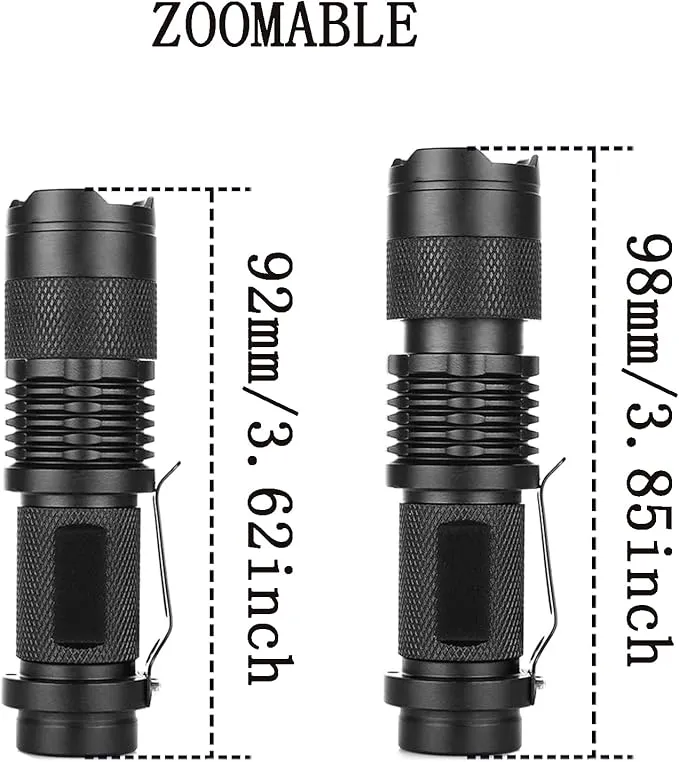 10 Pack Red Light Flashlight Single Mode Red Light Torch with Clip Zoomable Red Flashlight for Hunting Astronomy Aviation Night Observation