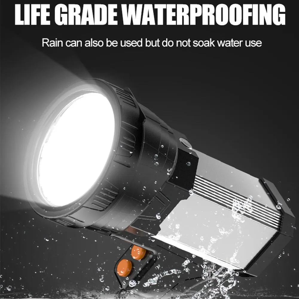150000lm LED Handheld Spotlight Searchlight Torch USB Rechargeable Work Light 10000mAh Long Lasting