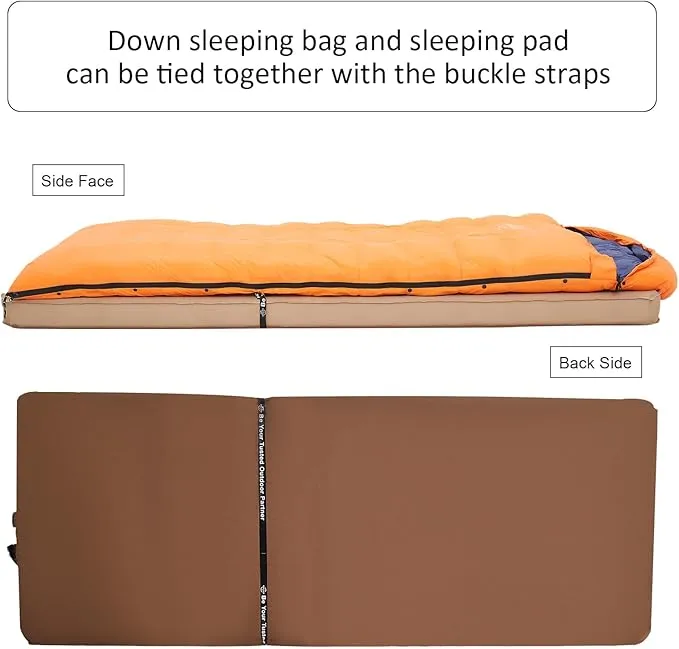 15°F 10°F Duck Down Sleeping Bag for Adults,650 Fill Power,Ultralight Wearable 4 Season Cold Weather Rectangle Sleeping Bag for Camping Hiking,Can be Used as a Down Blanket or Cloak