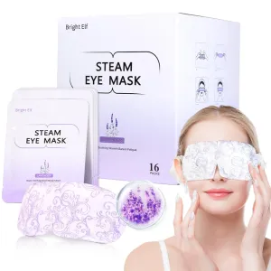 16 Packs Steam Eye Mask,Self Heating Warm Compress for Dry Eyes,Heated Eye Mask for Fast Relief,Disposable Moist Heating Compress Pads for Sleeping(Lavender)