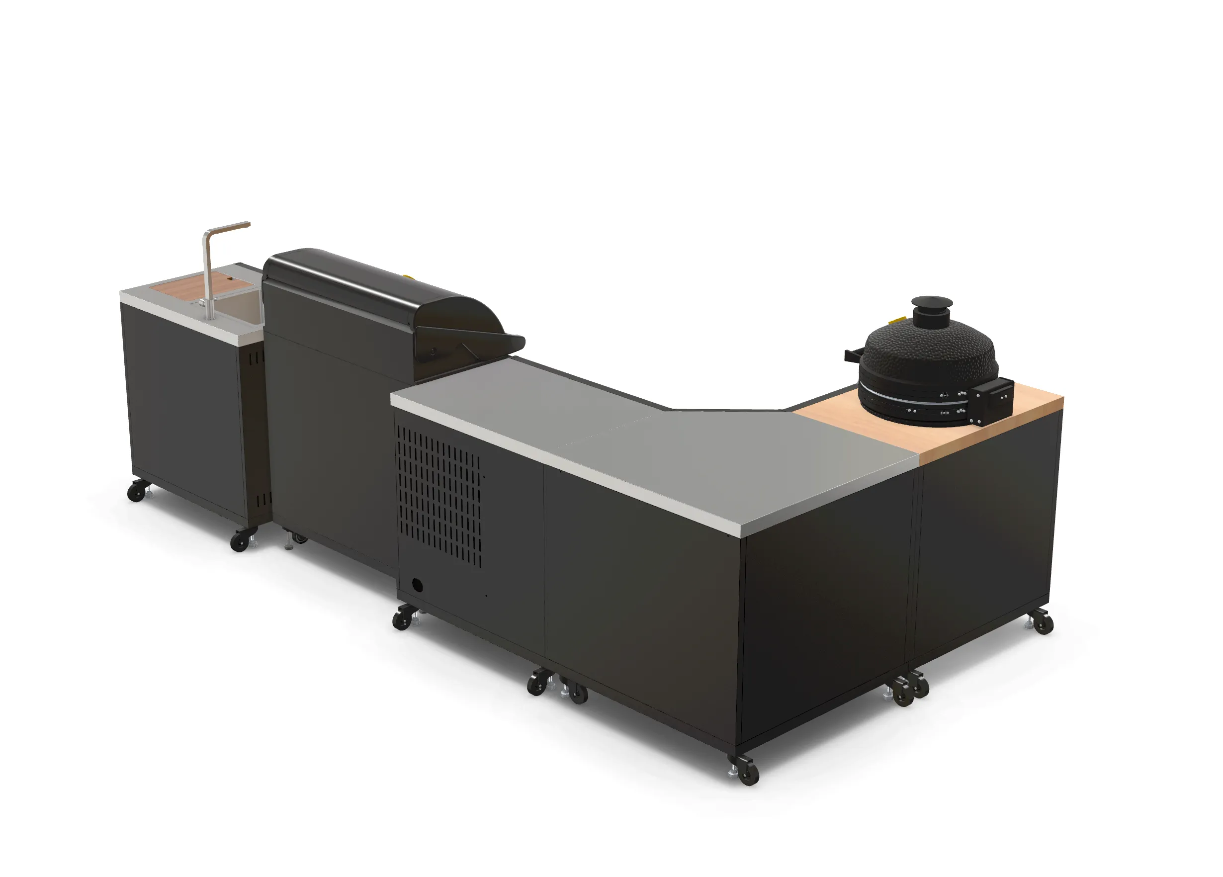 1.7 | Stove 4.2M x Shape, 5 Supportive Full L Power-efficient kamado GRLLR length Fridge Sink, Kitchen Burner, Outdoor and