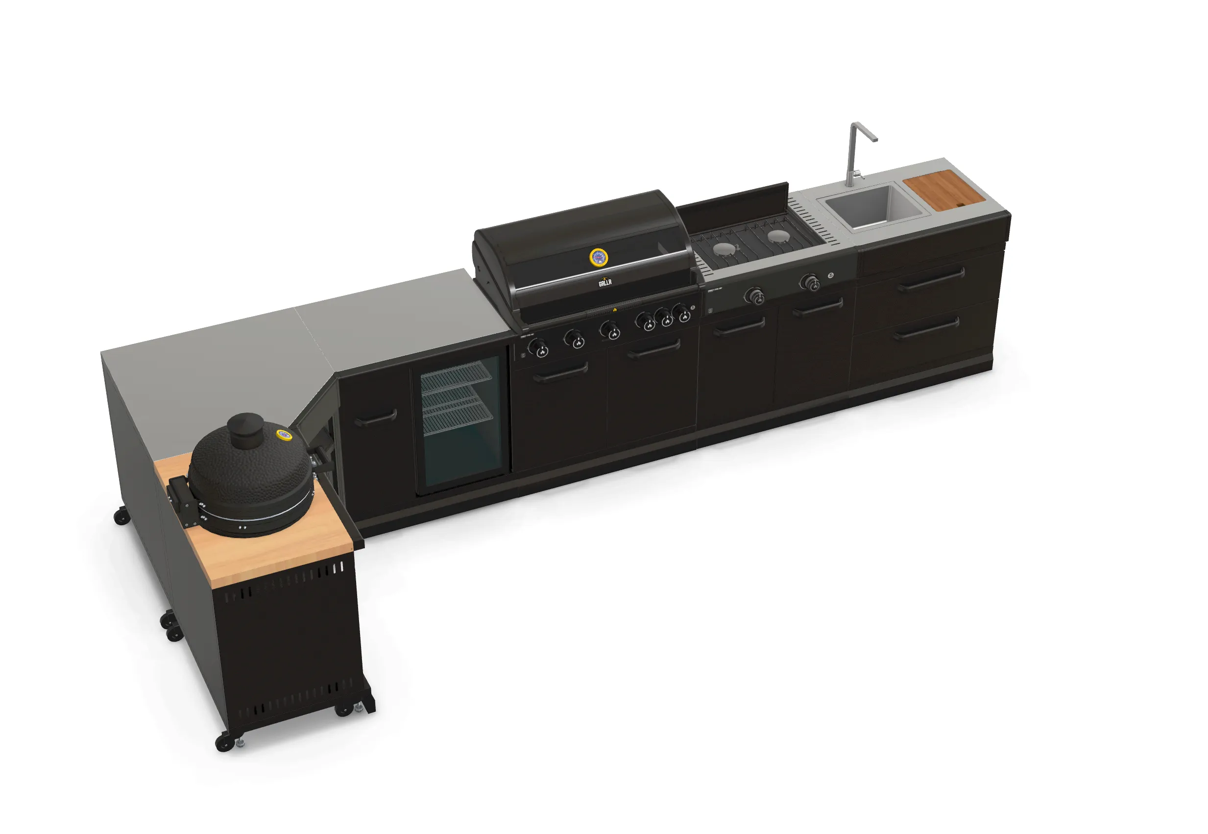1.7 | Stove 4.2M x Shape, 5 Supportive Full L Power-efficient kamado GRLLR length Fridge Sink, Kitchen Burner, Outdoor and