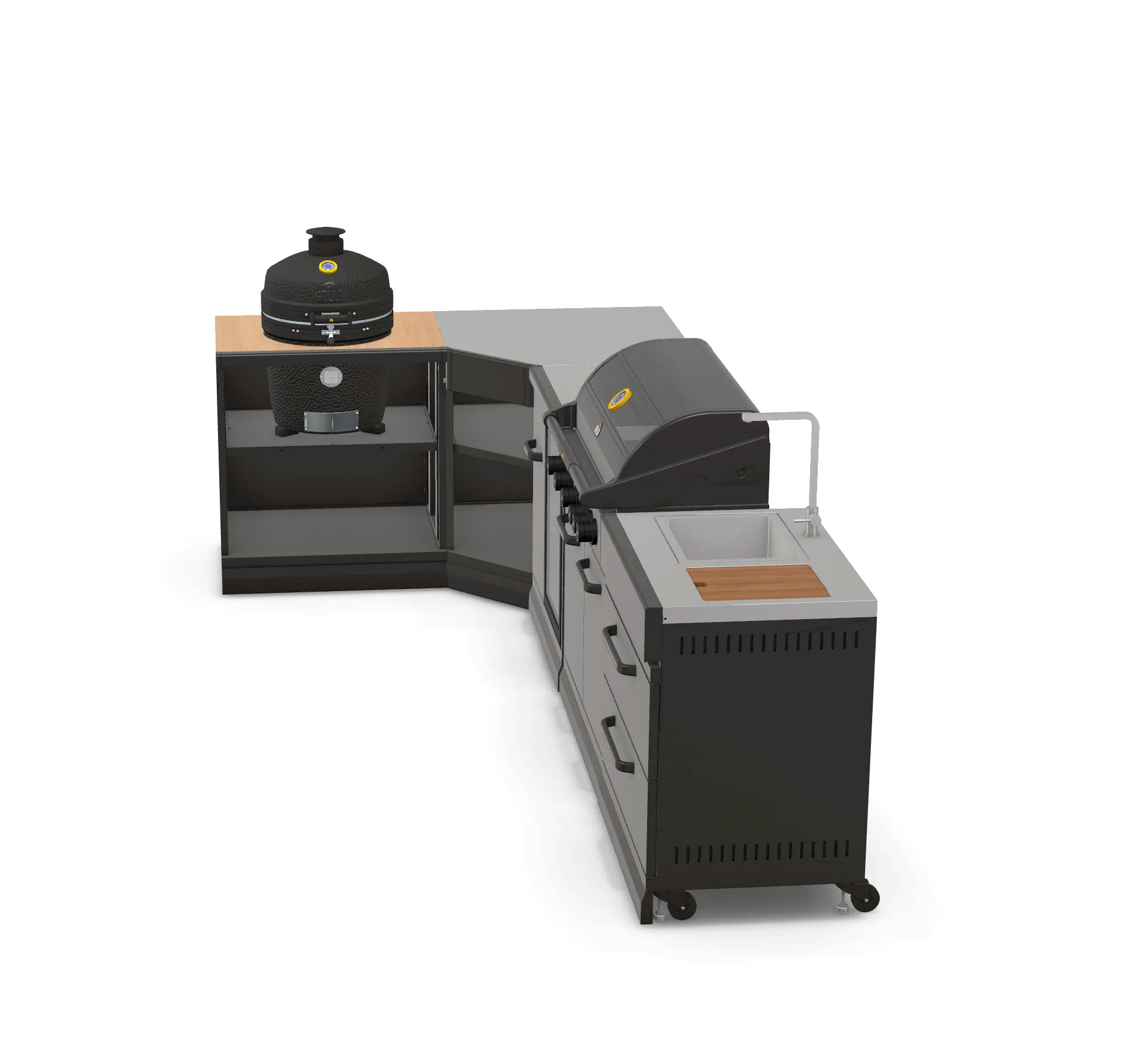 1.7 | Stove 4.2M x Shape, 5 Supportive Full L Power-efficient kamado GRLLR length Fridge Sink, Kitchen Burner, Outdoor and