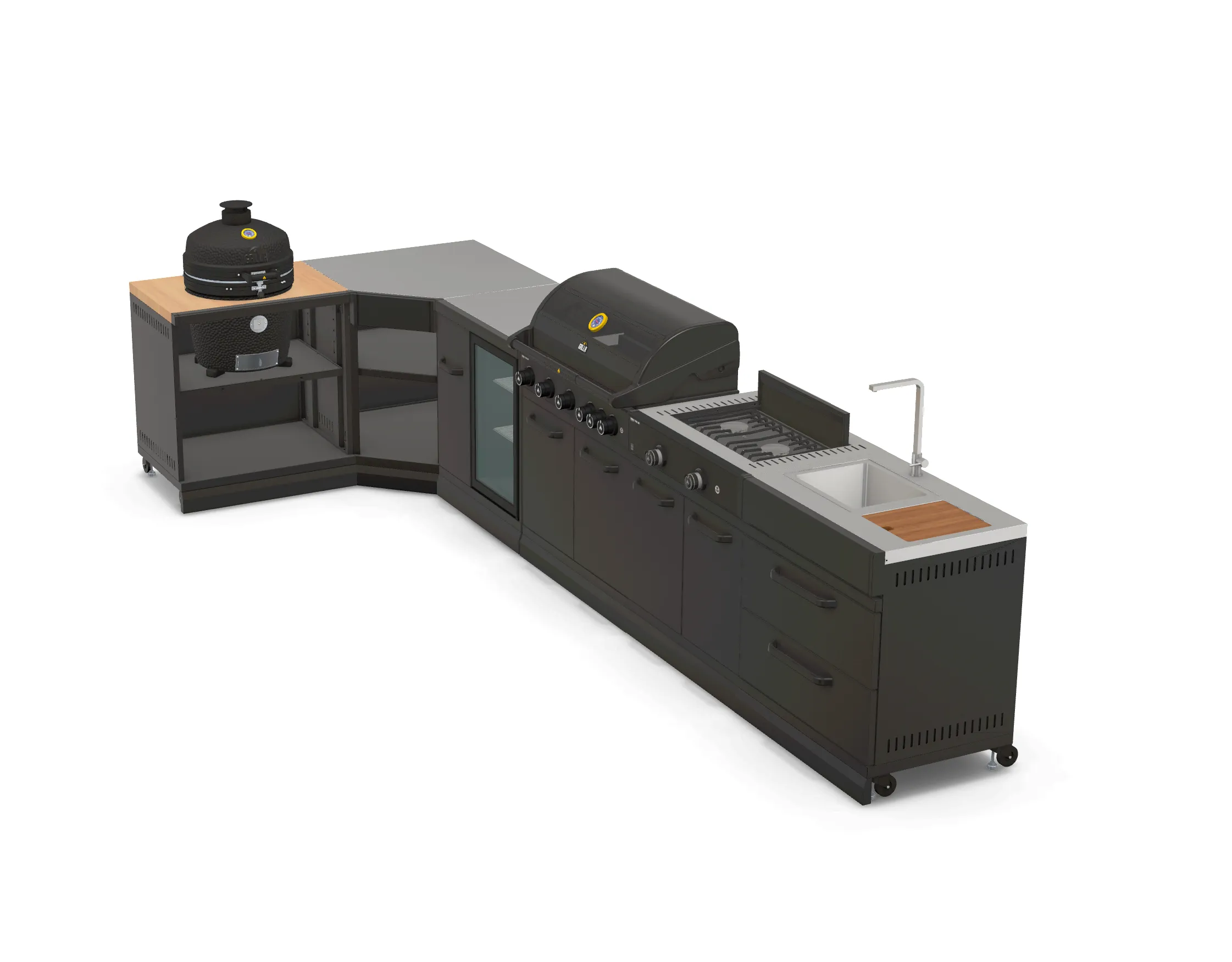 1.7 | Stove 4.2M x Shape, 5 Supportive Full L Power-efficient kamado GRLLR length Fridge Sink, Kitchen Burner, Outdoor and