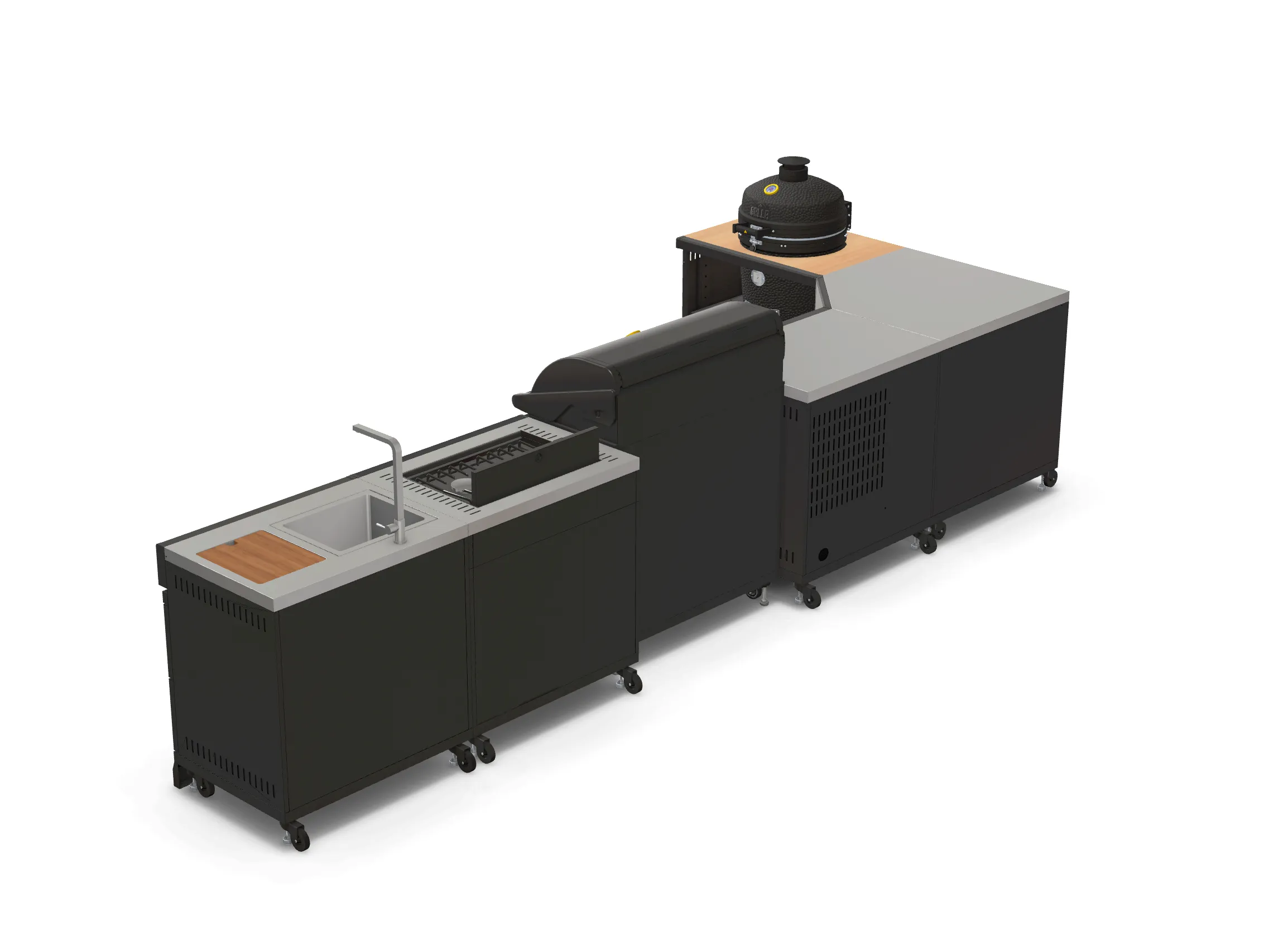 1.7 | Stove 4.2M x Shape, 5 Supportive Full L Power-efficient kamado GRLLR length Fridge Sink, Kitchen Burner, Outdoor and