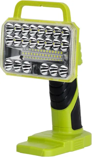 18W LED Work Light for Ryobi One  18V Li-ion Ni-Cad Ni-Mh Battery - 2000LM Flashlight with 3 Light Modes, Portable and Efficient Worklight with 36 LED (Battery not Included)
