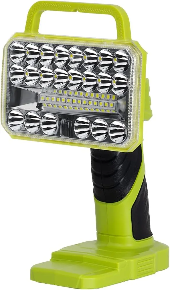 18W LED Work Light for Ryobi One  18V Li-ion Ni-Cad Ni-Mh Battery - 2000LM Flashlight with 3 Light Modes, Portable and Efficient Worklight with 36 LED (Battery not Included)