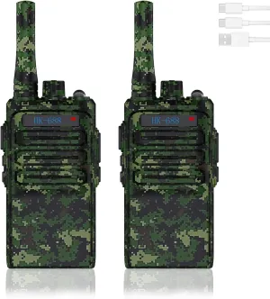 2 Pack Walkie Talkies Long Range for Adults Walkie Talkies Rechargeable Two-Way Radios with 16 Channel Flashlight for Hiking Hunting Skiing Camping Cycling