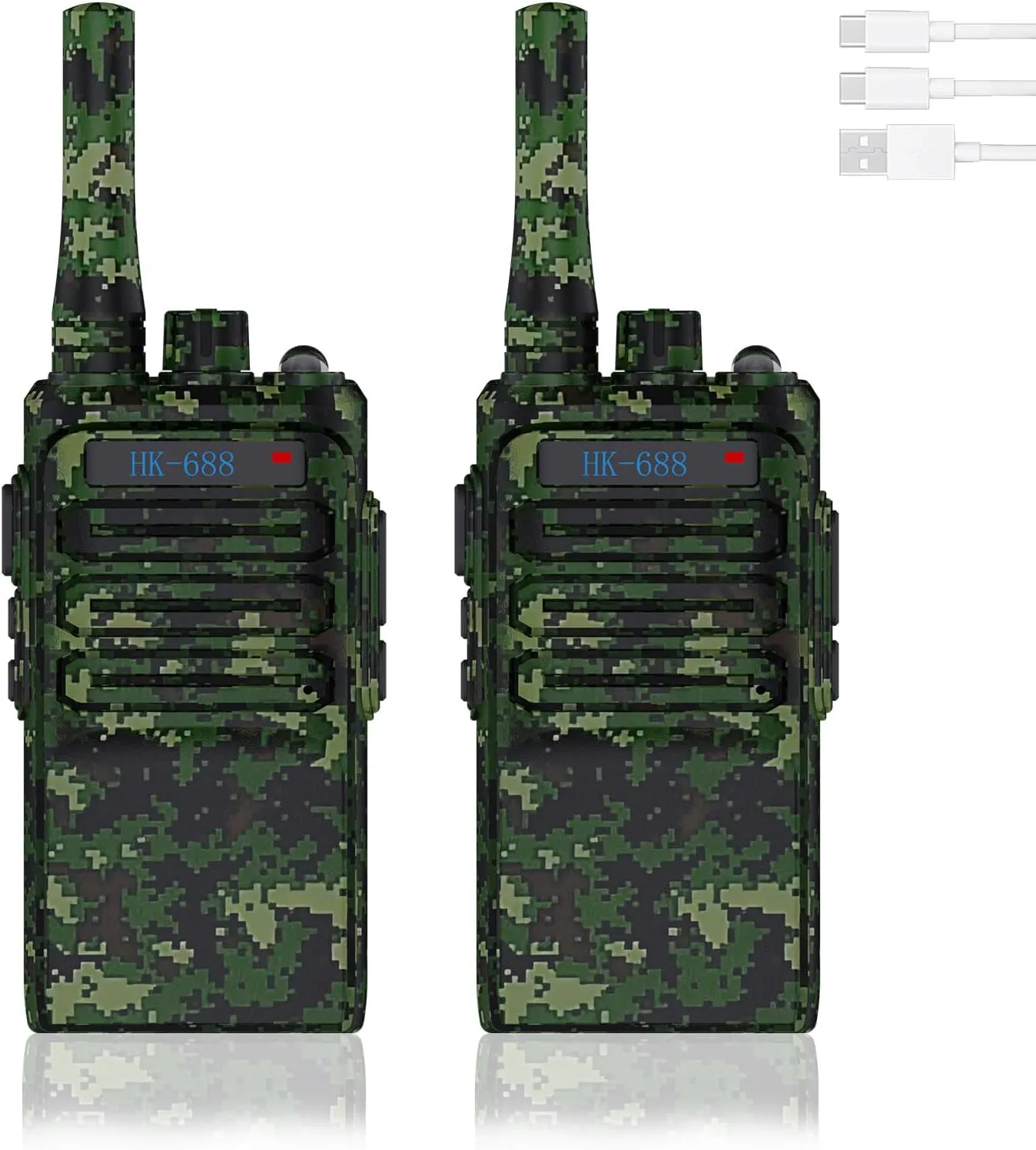 2 Pack Walkie Talkies Long Range for Adults Walkie Talkies Rechargeable Two-Way Radios with 16 Channel Flashlight for Hiking Hunting Skiing Camping Cycling