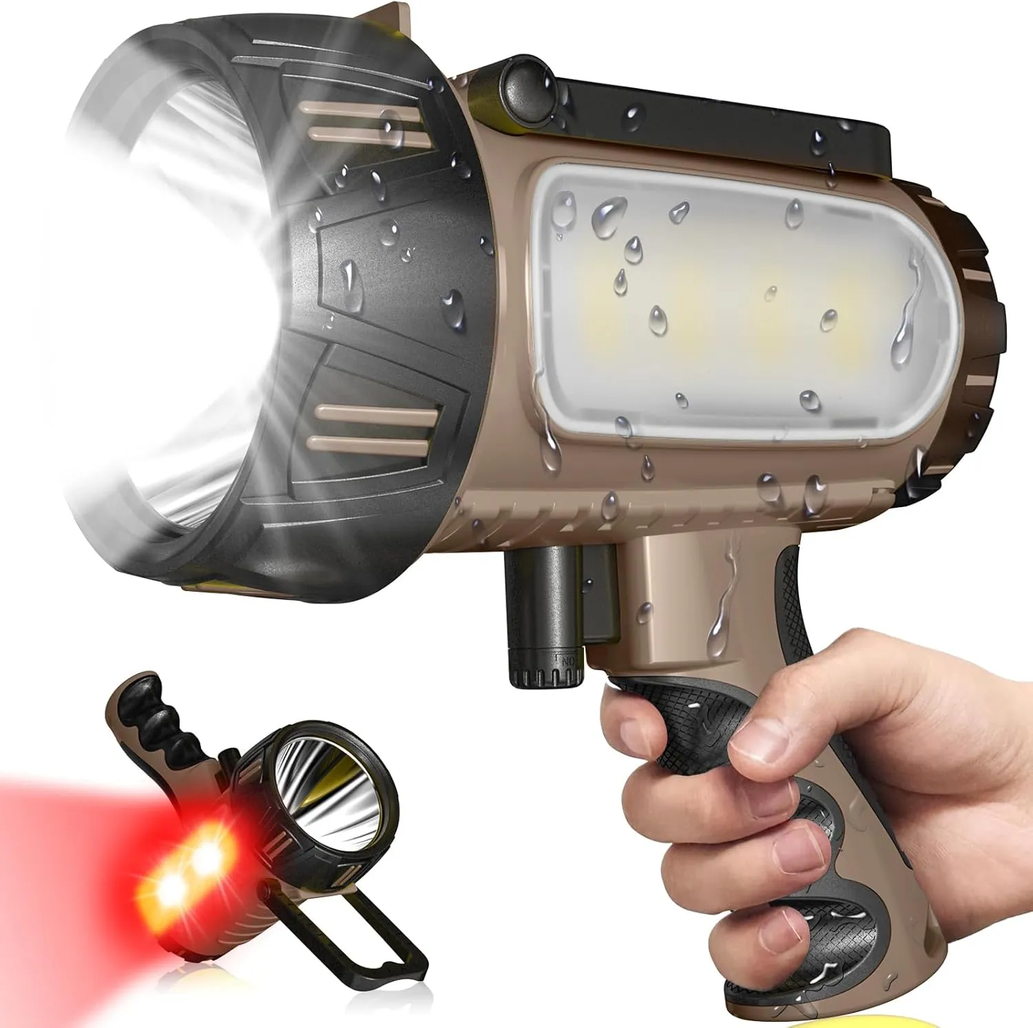 2025 New Super Bright Rechargeable Spotlight,High LM Flashlight Handheld Spotlight,Large Capacity Spot Lights Outdoor Runtime 48  Hrs,Flashlight Searchlight,Flood Camping Hunting Boating,with Tripod