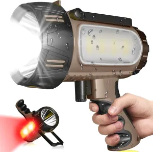 2025 New Super Bright Rechargeable Spotlight,High LM Flashlight Handheld Spotlight,Large Capacity Spot Lights Outdoor Runtime 48  Hrs,Flashlight Searchlight,Flood Camping Hunting Boating,with Tripod
