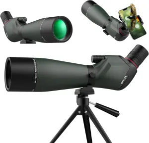 25-75X80 Spotting Scope for Shooting Hunting - Spotter Scopes with Tripod Phone Adapter Waterproof HD Scope for Target Shooting Bird Watching