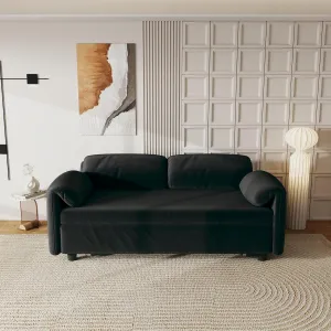 3 in 1 Convertible Sleeper Sofabed W/Pillow-top Armrests, Functional Loveseat Sofa Living Room Chaise Lounge Daybed Convertible Sofabed with Pull Out Sleeper Couch Bed ,Reclining Backrest and Pockets