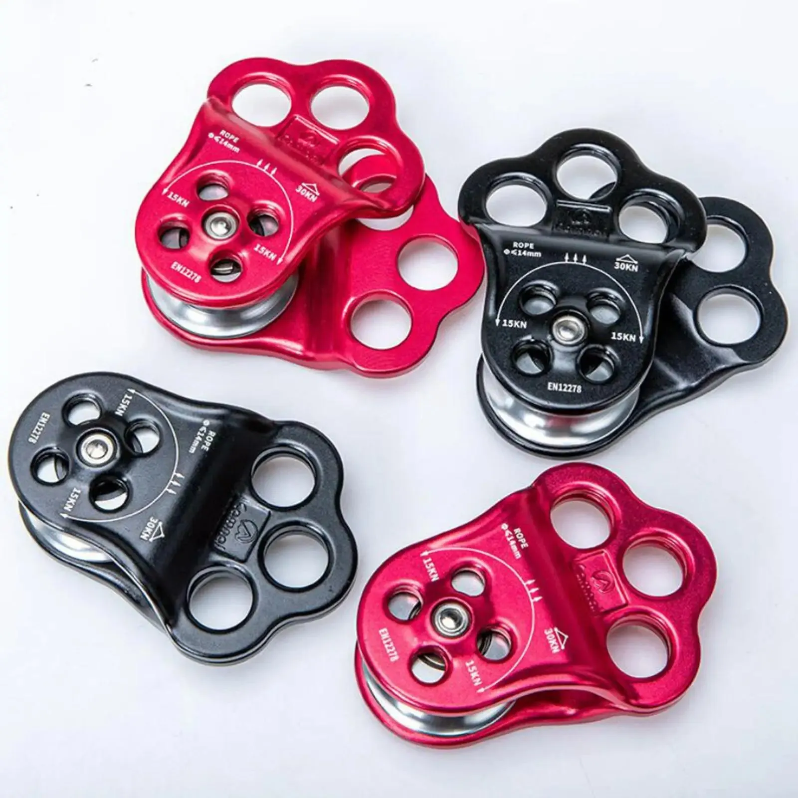 30KN Triple Hitch Climbing Pulley - Heavy-Duty Arborist Rigging Pulley with Ball Bearings