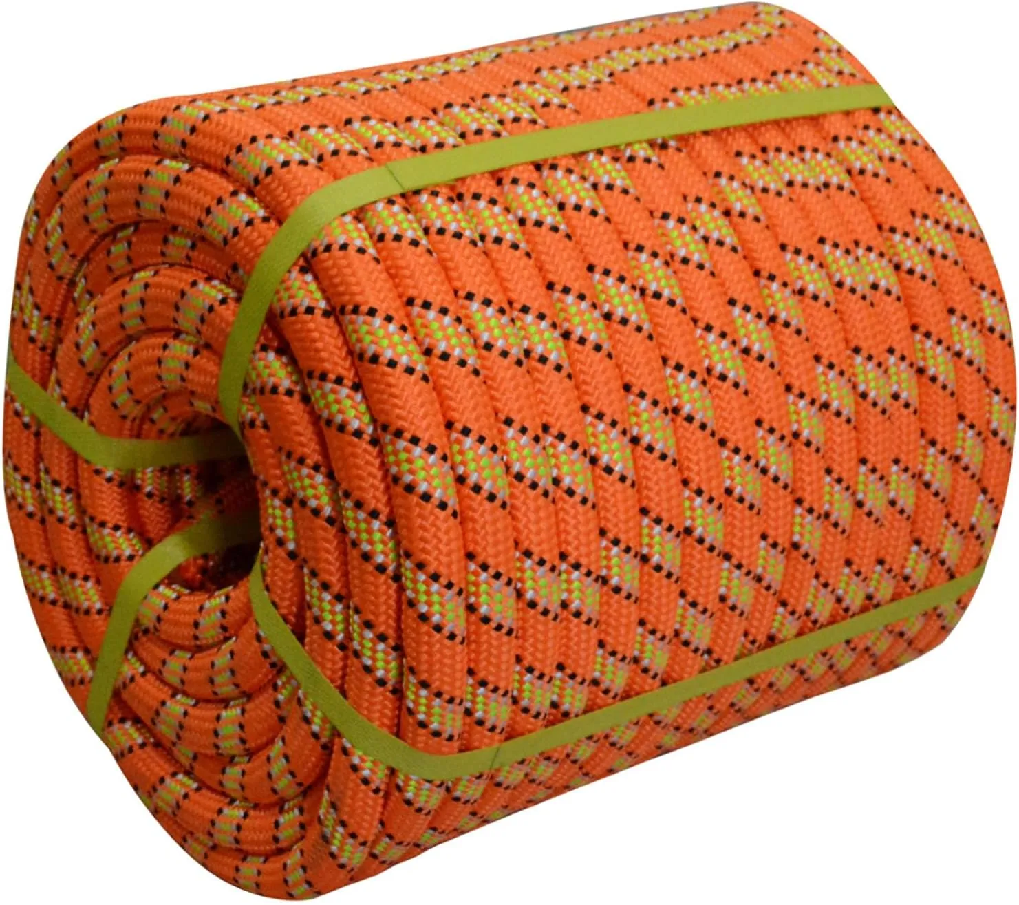 3/4 Inch x 50 Feet Double Braided Arborist Rigging Rope - Heavy Duty Polyester Rope for Tree Work Climbing Swing Nautical Outdoor Adventures, Orange