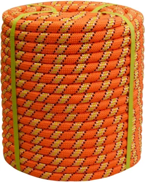 3/4 Inch x 50 Feet Double Braided Arborist Rigging Rope - Heavy Duty Polyester Rope for Tree Work Climbing Swing Nautical Outdoor Adventures, Orange