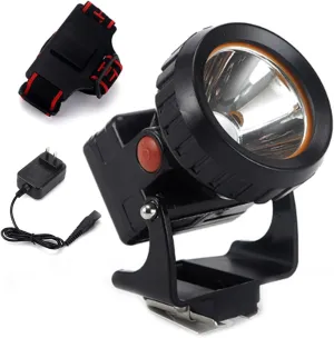 3W Rechargeable LED Miner Lamp Coal Mine Special Head Mounted Strong Light Charging Helmet Buckle Explosion-Proof Underground Lamp for Camping/Hunting/Hiking/Fishing