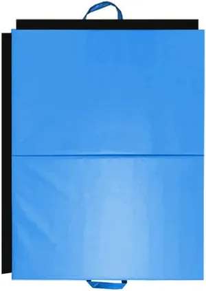 4' L x 3' W Folding Gym Mat - 2" Thick Cushion - Two-Fold Reversible Blue/Red - for Gymnastics, Exercise, Tumbling and Inflatable Landing Pad (48"L x 36"W)