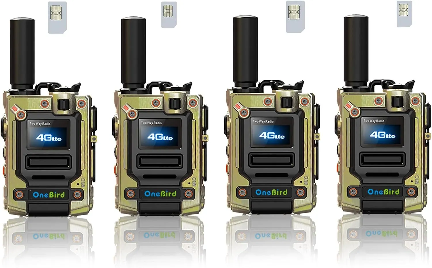 4-Pack Global Walkie Talkie with Sim Cards, Long Range 4G 1000 Mile Rechargeable Two-Way Radios, 3-7 Day Battery, Type-C Fast Charging, PTT Push to Talk Over Cellular Radio Unlimited Range