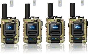 4-Pack Global Walkie Talkie with Sim Cards, Long Range 4G 1000 Mile Rechargeable Two-Way Radios, 3-7 Day Battery, Type-C Fast Charging, PTT Push to Talk Over Cellular Radio Unlimited Range