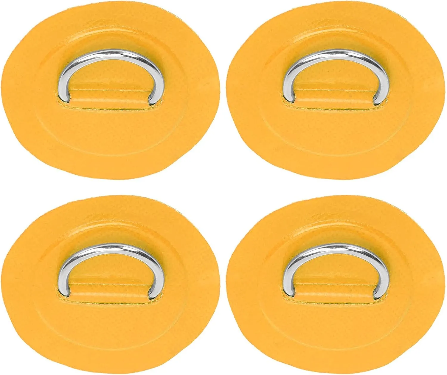4 Pcs D Patch Elastic Rope Set with 3.6m Bungee Cord, Stainless Steel D Pad for Inflatable Boats, Rafts, Dinghies, to Install