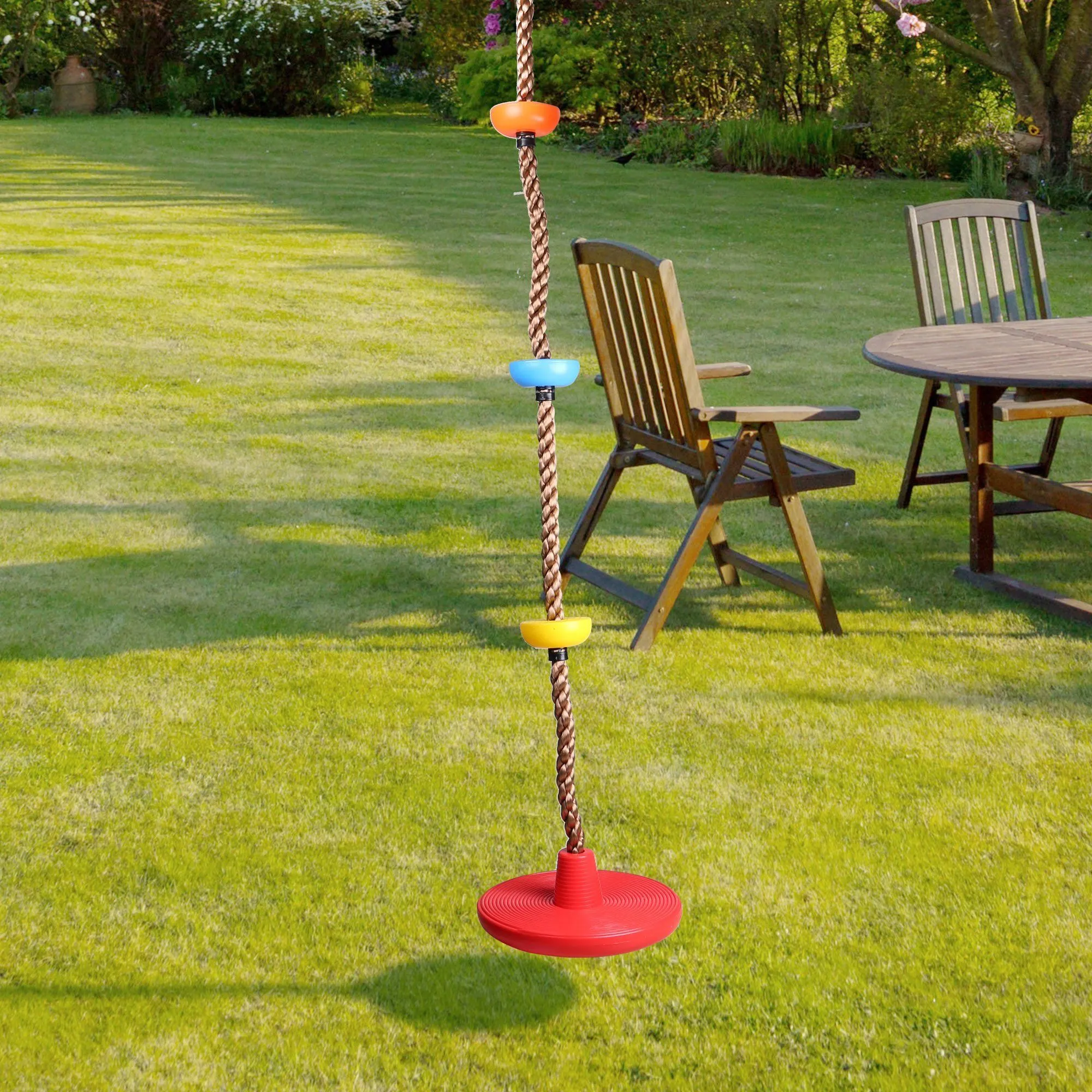 6.5 Ft. Climbing Rope Swing Disc Swing Seat for Kids