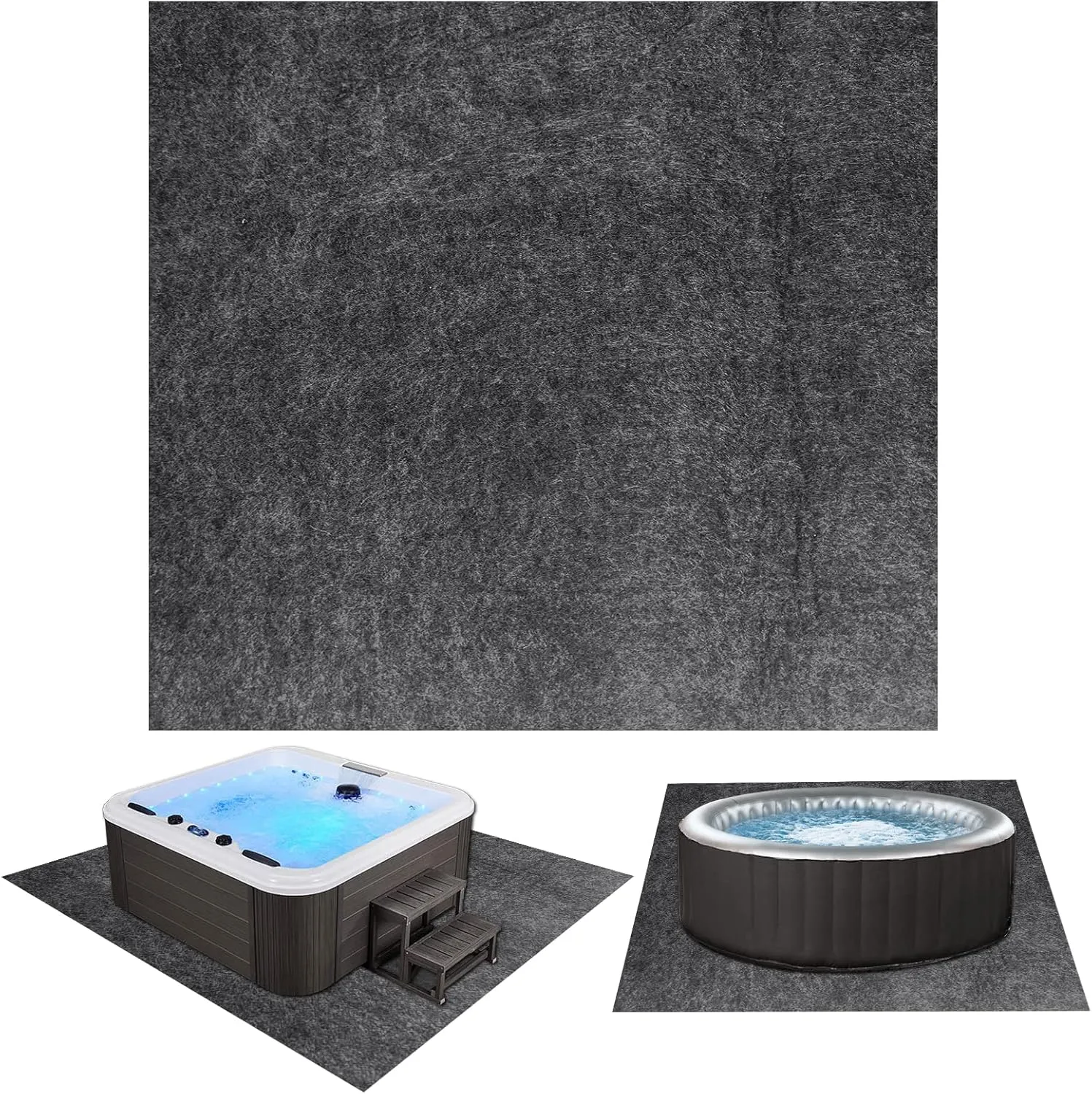 74" X 75" Hot Tub Mat, Large Inflatable Hot Tubs Floor Pad, Anti-Slip Waterproof Spa Pool Ground Protection, Hot Tub Flooring Protector, Protect The hot tubs from wear, Suitable for Outdoor Indoor