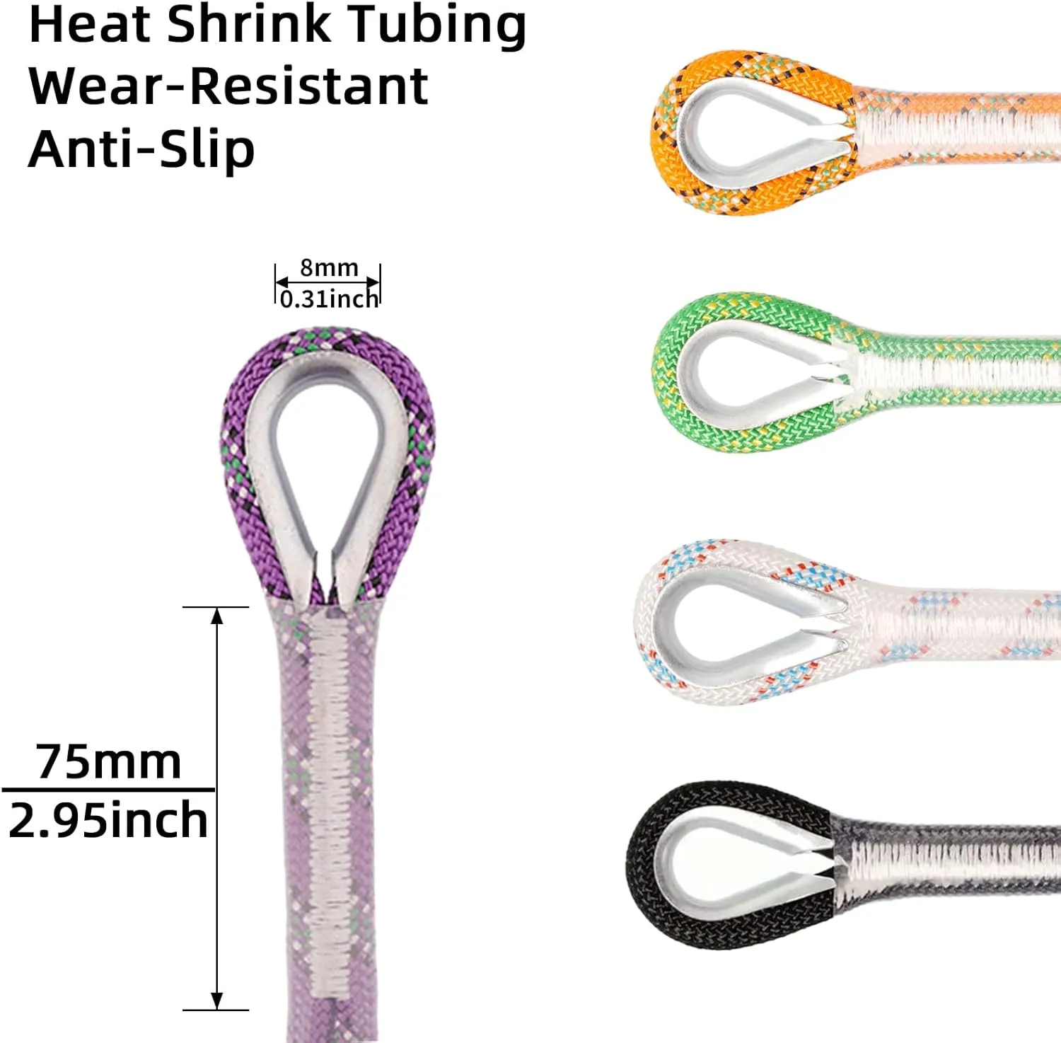 8mm Static Climbing Rope - Heavy Duty Climbing Rope for Rock Climbing, Tree Climbing Gear, Arborist Rope, and Camping Rope - 10m (32ft), 20m (64ft), 30m (96ft)