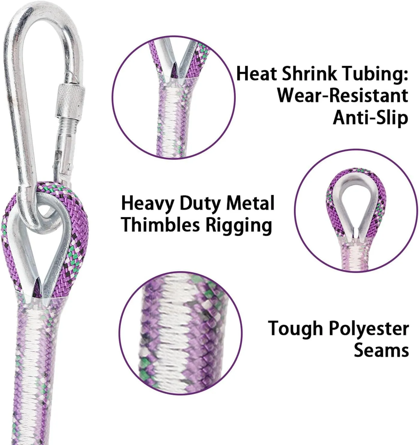 8mm Static Climbing Rope - Heavy Duty Climbing Rope for Rock Climbing, Tree Climbing Gear, Arborist Rope, and Camping Rope - 10m (32ft), 20m (64ft), 30m (96ft)