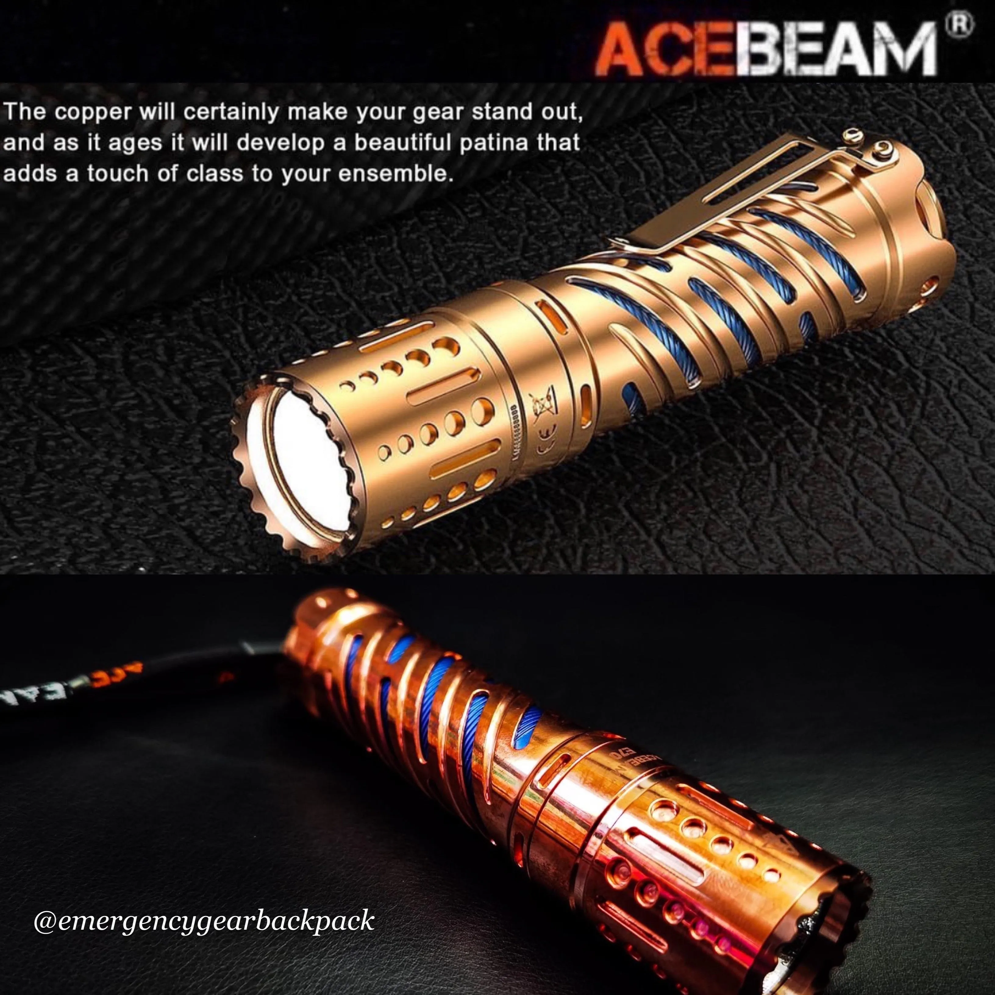 ACEBEAM E70-CU 4600LMS 240M EDC Flashlight (ไม่รวมแบตเตอรี่)