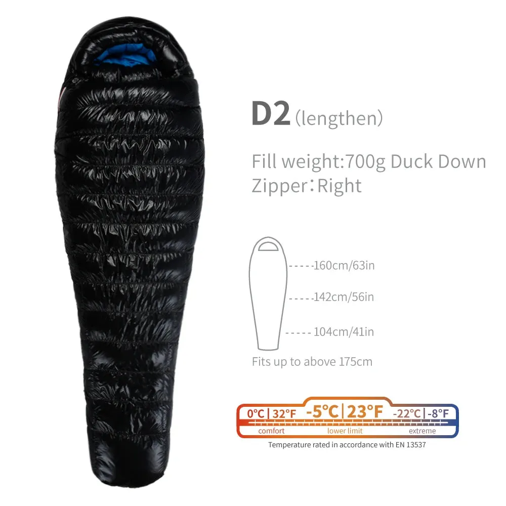 AEGISMAX D2 -5 Degree 650FP Duck Down Sleeping Bag Ultralight Outdoor Camping Hiking Sleeping Bag