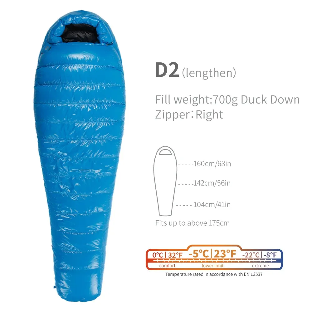 AEGISMAX D2 -5 Degree 650FP Duck Down Sleeping Bag Ultralight Outdoor Camping Hiking Sleeping Bag