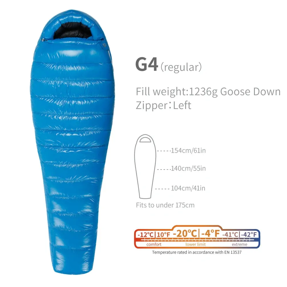 AEGISMAX G4 -20 Degree 800FP Goose Down Sleeping Bag Ultralight Outdoor Camping Hiking Sleeping Bag