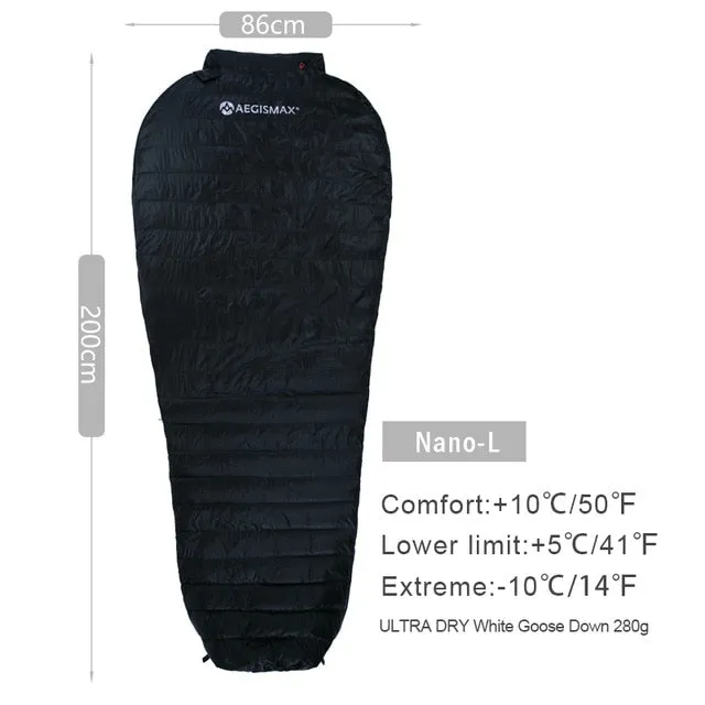 AEGISMAX Ultra-Light Adult Outdoor Camping Down Sleeping Bag