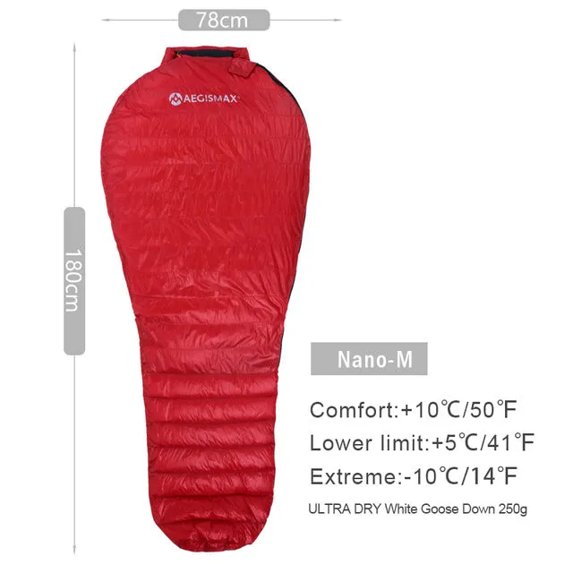 AEGISMAX Ultra-Light Adult Outdoor Camping Down Sleeping Bag