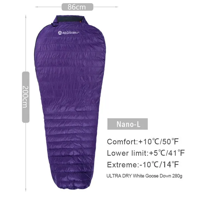 AEGISMAX Ultra-Light Adult Outdoor Camping Down Sleeping Bag