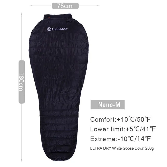 AEGISMAX Ultra-Light Adult Outdoor Camping Down Sleeping Bag