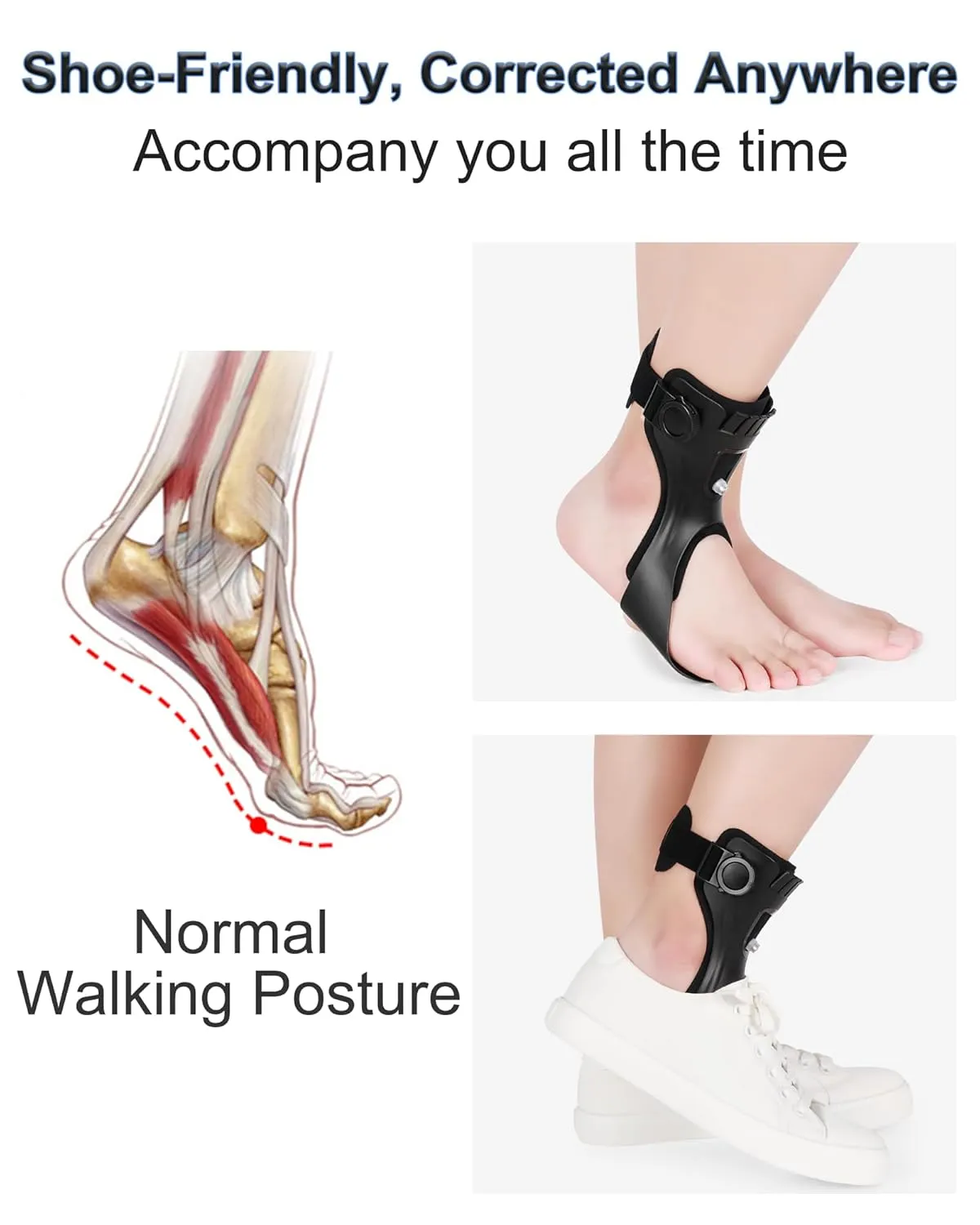 AFO Drop Foot Brace for Walking - Upgraded Inflatable Version, More Comfortable & Efficient, Adjustable Foot Drop Orthotic Brace, Achilles Tendonitis, Plantar Fasciitis, Stroke, TBI, ALS, MS, Bone Fracture, AFO, ASO(Right, X-Large)