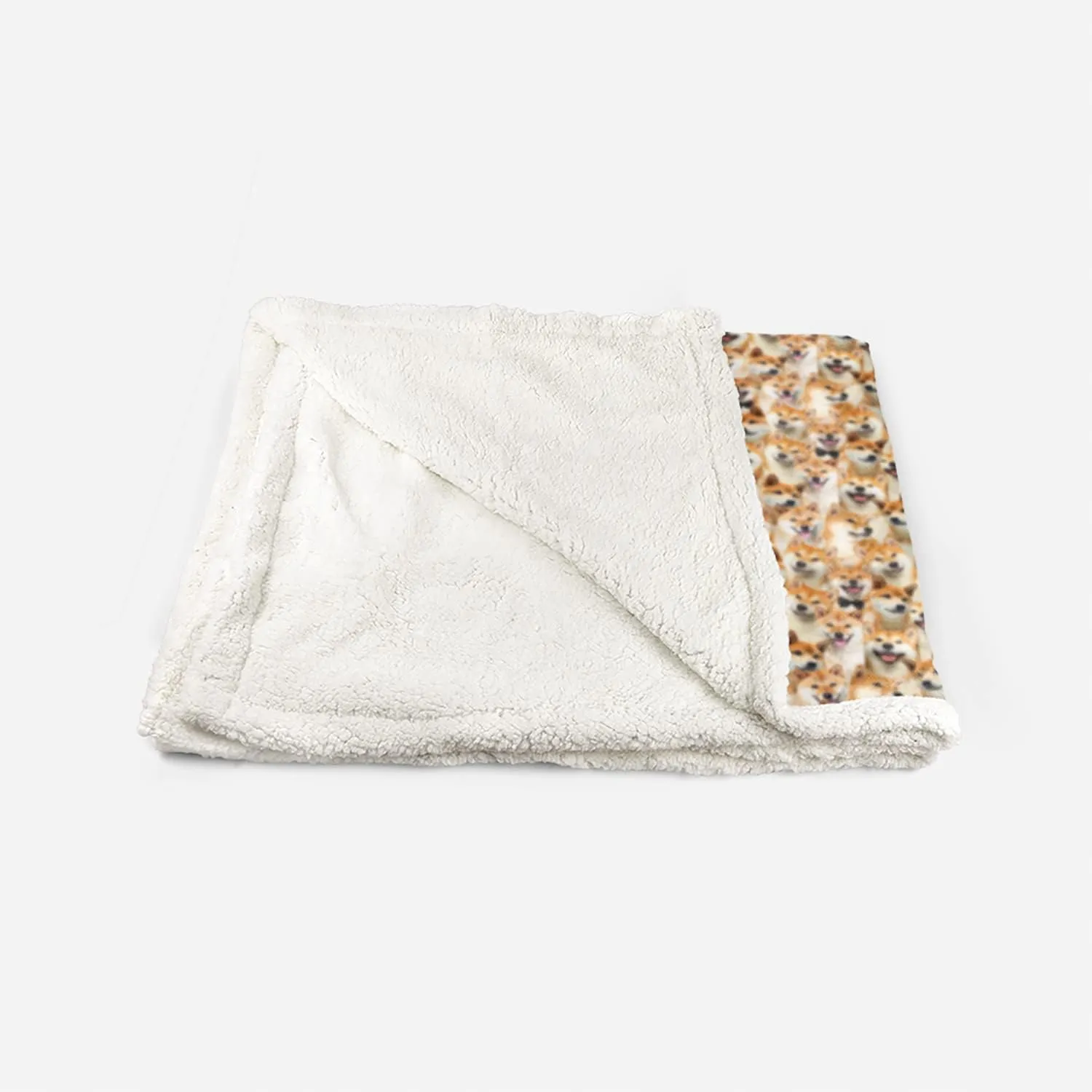 AILONEN Shiba Inu Dog Blanket for Kids & Adults, Cute Puppy Plush Blanket with Shiba Inu Animal Print, Double Sided Sherpa Throw (70 x 55 Inches)