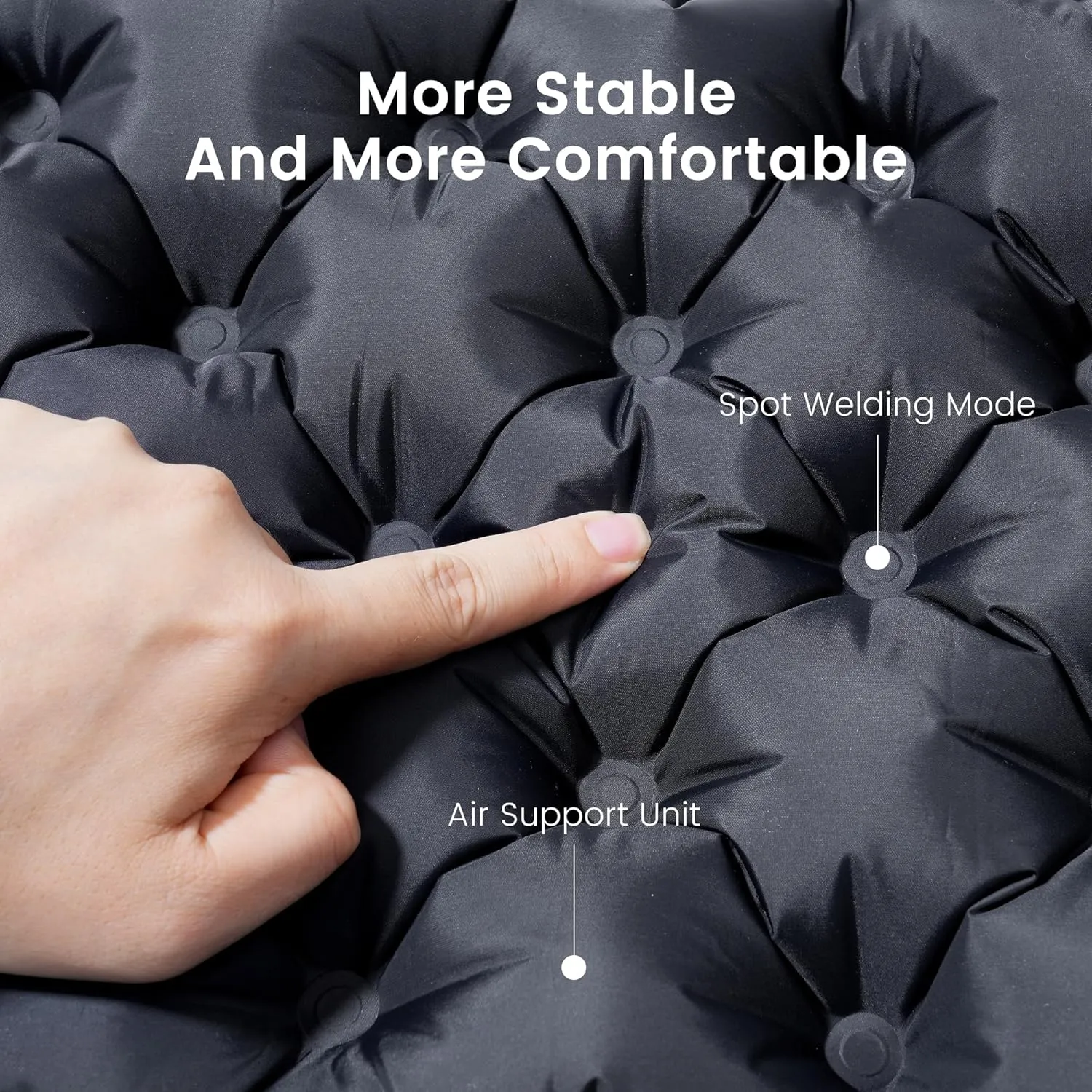 Airplane Travel Seat Cushion - Inflatable Waterproof Air Pad with Repair Kit and Storage Bag, Portable for Hiking Trekking Office Flights Car Stadium Seating (15.75"x11.82")