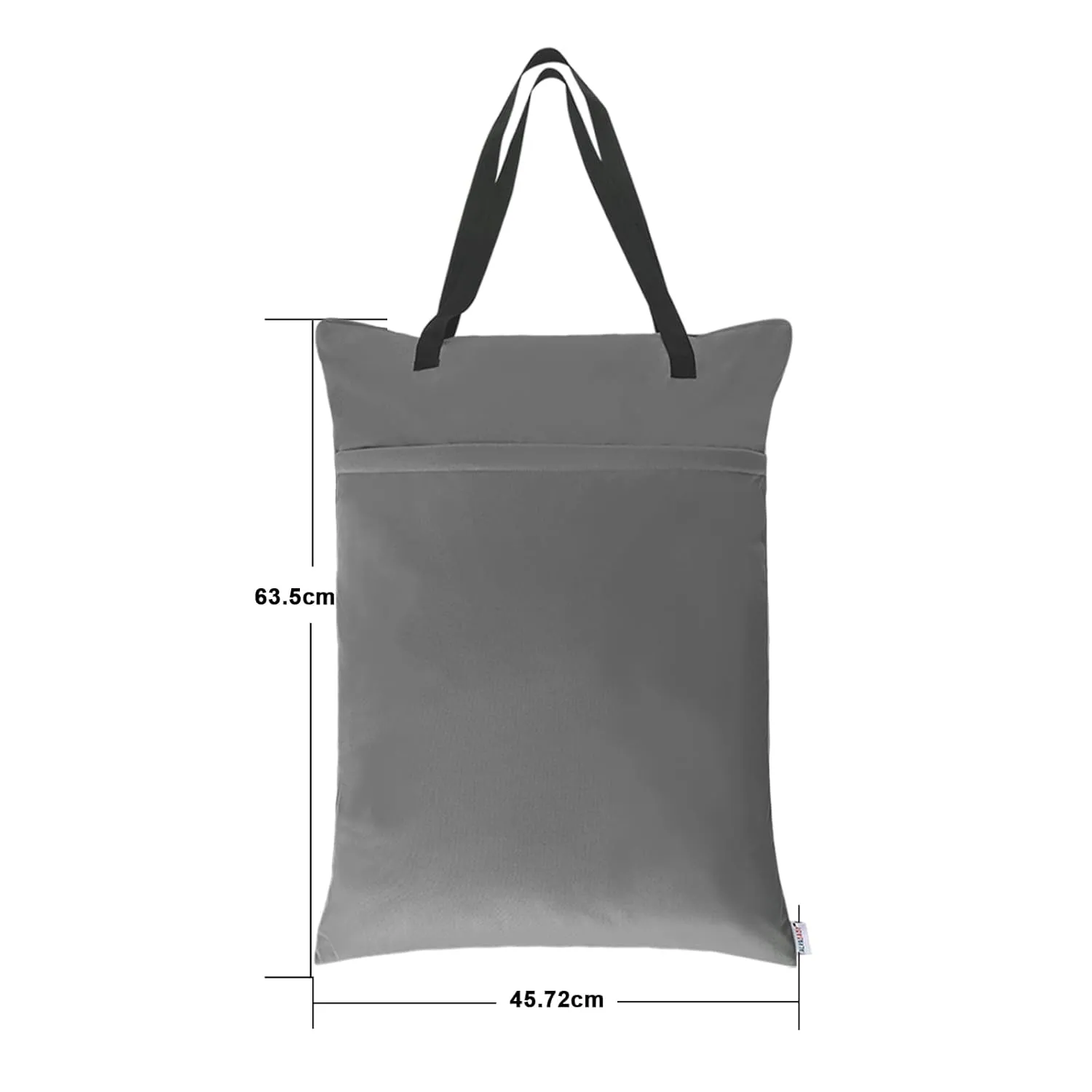 ALVABABY 2 Pack Large Wet Dry Bag Waterproof Hanging Cloth Diaper with Double Zippered Pockets 25x18 inches (Black and grey)