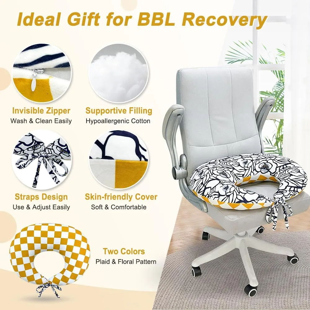 AOSSA BBL Pillow After Surgery for Sleeping Sitting, Booty Butt Pillows, Brazilian Butt Lift Post Surgery Recovery, Driving Donut Pillow, Foam Seat Support Hip Cushion for Chair Bed BBL Wedge Pillow