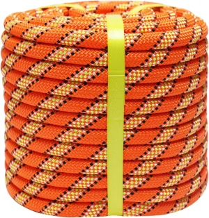 Arborist Rope Tree Rope Polyester Bull Rope (1/2in x 150ft) 48 Strands for Pull Swing Knot (Orange)