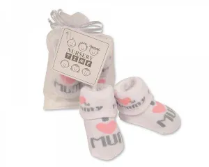 Baby Girls Socks in Mesh Bag - I Love Mummy (BW-61-2212)