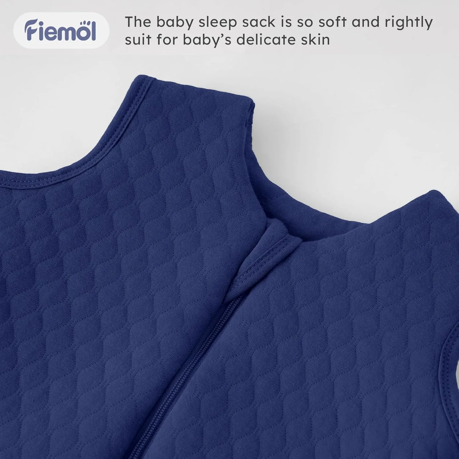 Baby Sleep Sack 0-6 Months 2.5 TOG, Winter Cotton Sleep Sacks Newborn and Infant, Warm Quilted Baby Wearable Blanket, Newborn Sleeping Bag with 2-Way Zipper Blue 1 Pack