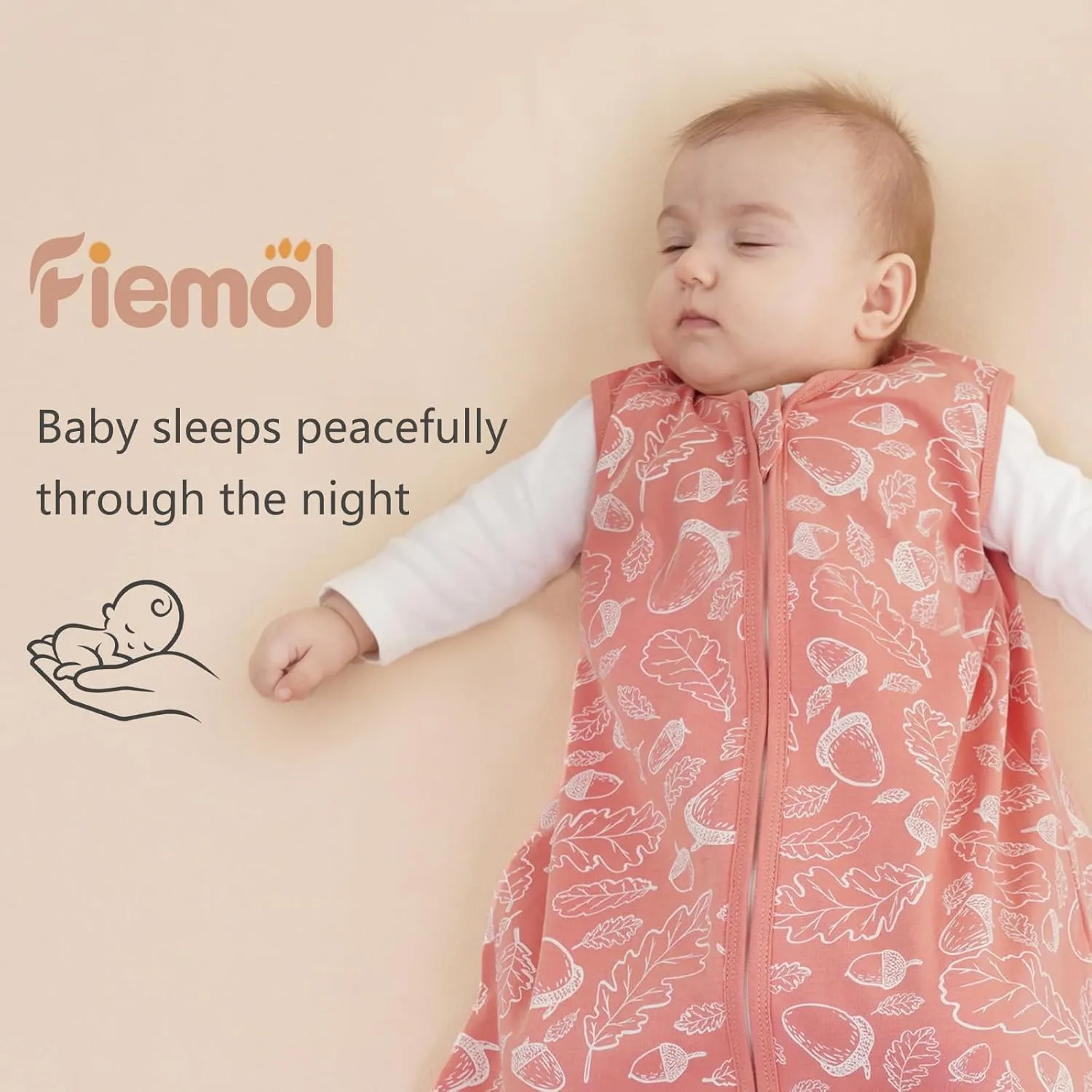 Baby Sleep Sack 6-12 Months, 100% Cotton Sleeping Sack for Newborn and Infant, 3 Pack Baby Wearable Blanket, 0.5 Tog Lightweight Double Zipper Sleep Bag Pink