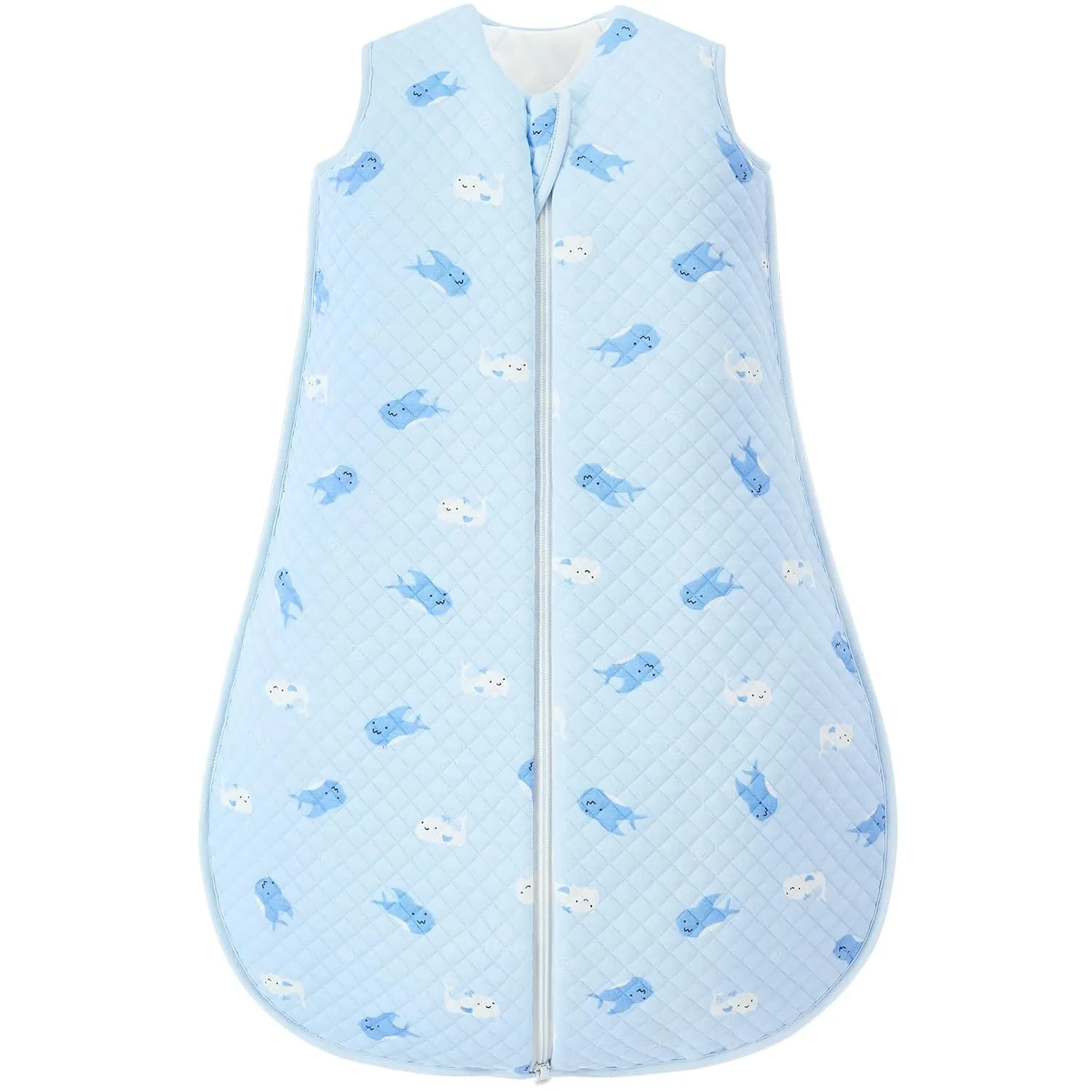 Baby Sleep Sack 6-12 Months TOG 2.5 Winter Wearable Blanket for Baby 100% Cotton Warm Sleeping Sack with 2-Way Zipper Blue