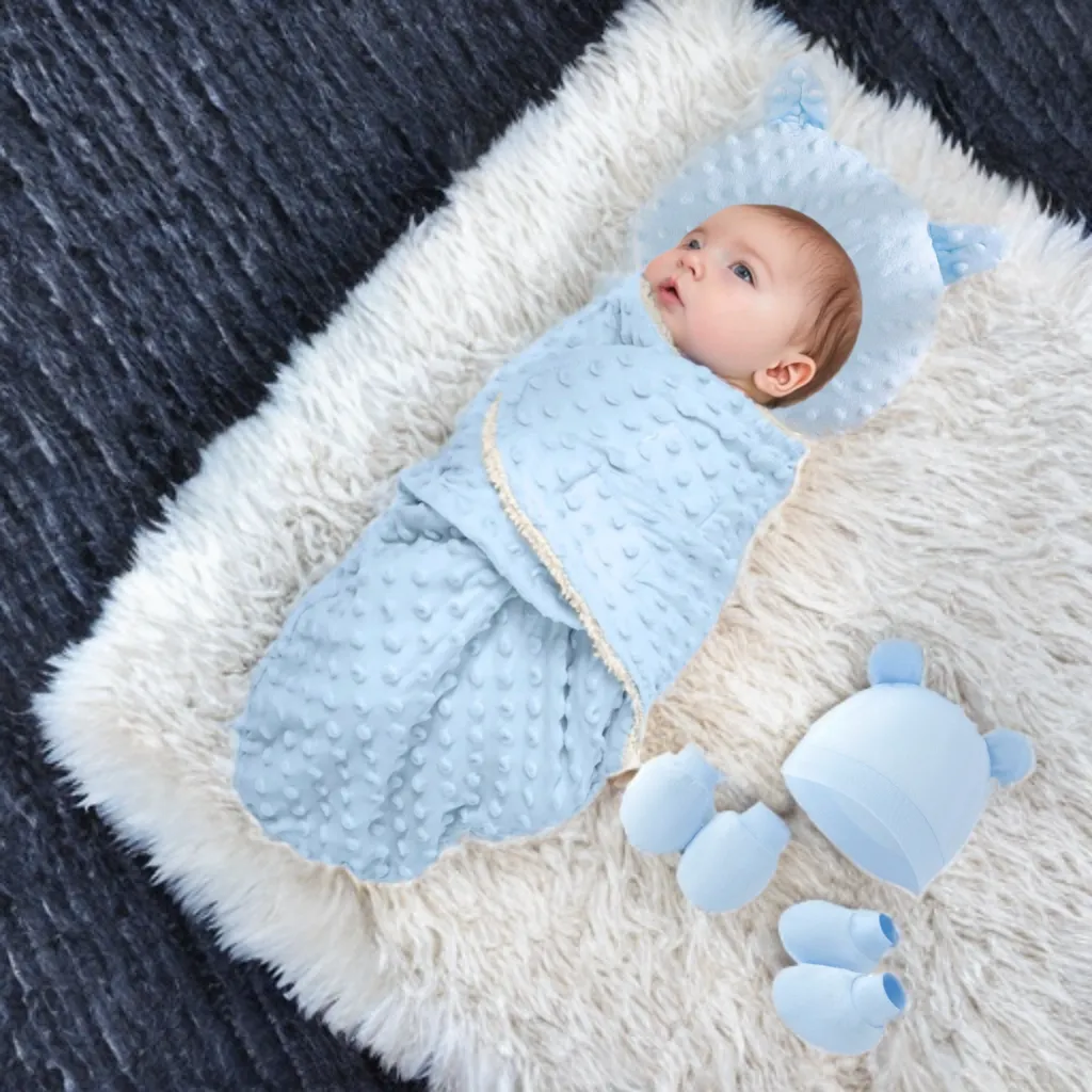 Baby Swaddling Wrap Set- Blue