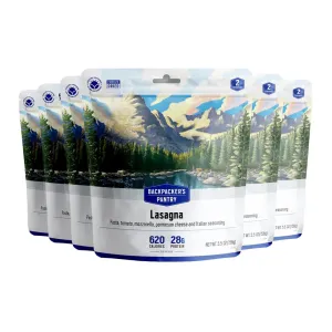 Backpacker's Pantry Lasagna - Freeze Dried Backpacking & Camping Food - Emergency Food - 28 Grams of Protein, Vegetarian - 6 Count