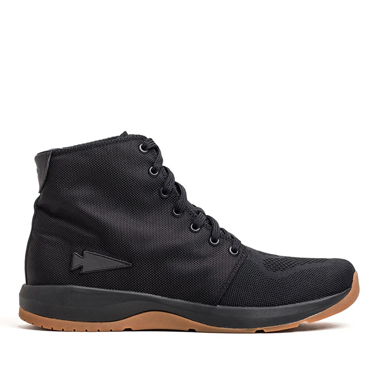 Ballistic Trainers - Mid Top - Black   Gum w/ Black Reflective Spearhead